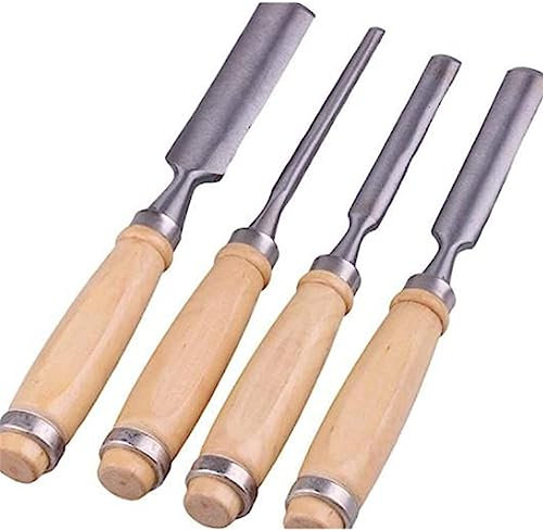 QZHDX Hot 4PCS Half-Round Chisel Wood Carving Gouge Kit Woodworking Hand Engraving Tool Set Professional Carpenter