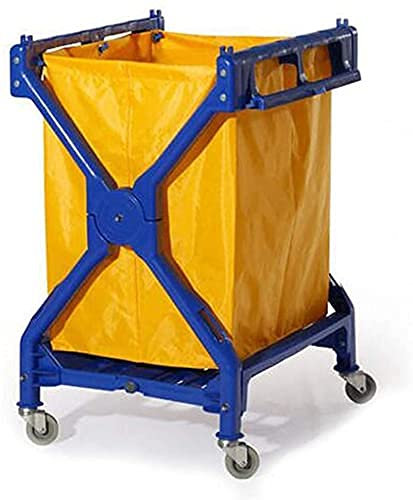 Hotel Linen Collection Servicewagen Wäschewagen mit 4 Ers beweglichen Trolleys Faltbarer Handschieber Reinigungswagen für Waschküche
