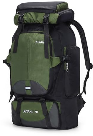 CINGHI LUSSO Senderismo Mochila 70L para Hombres Mujeres Mochila Grande para Viajar Camping Mochilas Impermeable Bolsas Ligeras de Viaje al Aire Libre Mochilas (Verde)