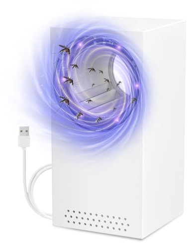 Lámpara Antimosquitos, Eléctrico Mosquito Killer Lámpara con Luz UV, Mata Insectos con USB, 180° Succionador de Insectos Voladores para Dormitorio, Cocina, Sala de Estar, Jardín