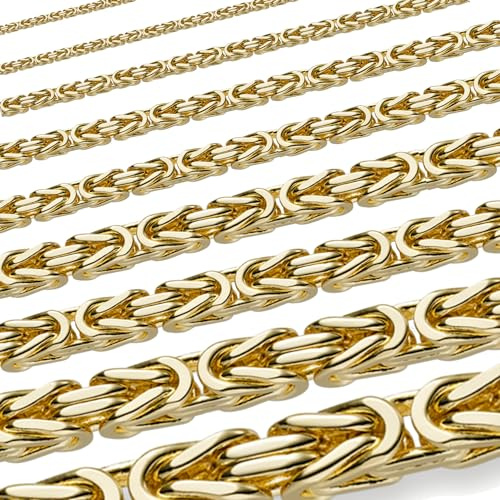 hoplo holzenplotz Königskette Halskette 333, 585 oder 750 Karat Gold Auswahl, Länge:21 cm (Armband), Königskette Auswahl:Breite 2.0 mm 585-14 Karat Gold