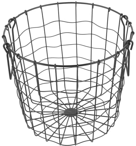 BESPORTBLE Cesta De Almacenamiento De Leña De Metal Negra, Organizador Para Chimenea y Exterior, Cesta Redonda Grande Resistente Para Transportar y Guardar Troncos De Madera Al Aire Libre