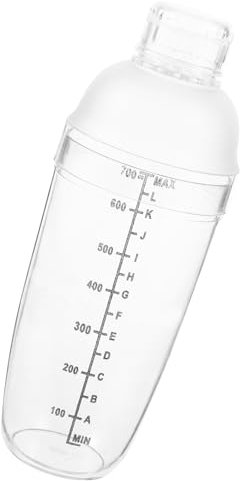 OKUMEYR Shaker Cocktail Trasparente Con Misurino e Impugnatura Ergonomica Resistente Temperature Tazza Mixer Professionale Antigoccia Per Casa Bar e Kit Barman