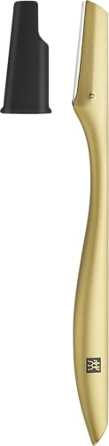ZWILLING Rasoir pour le visage avec lame (pour une épilation précise du duvet, hygiénique et efficace), Premium, acier inoxydable, doré