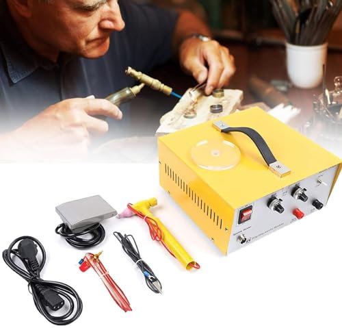 Portable Spot Welder Kit for Permanent Jewelry Welding, DIY Jewelry Making Tool for Gold Silver Platinum, 30A