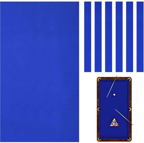 Tuch Billardtisch Filz - Indoor Pool Tischdecke Billard Tuch | Profi Billardtisch Filz Billardtuch Billardtisch Abdeckung für Bar, Clubs, Hotels, mit 6 Filzstreifen,Blau,7ft