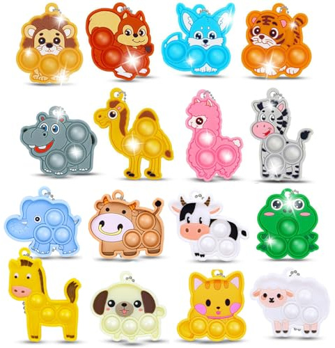 16 PCS Pop Fidget Toys Party Bag Fillers Kids, Pop Party Favours Stocking Fillers Party Bag, Lucky Dip Prizes for Kids Birthday Party Bag Toy, Classroom Prizes Student Gifts Fillers (Style 2)