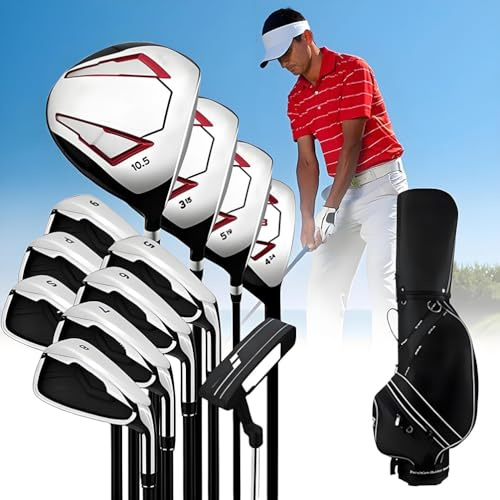 Set completo di mazze da golf da uomo, 12 pezzi, destrorsi, con legno, ferri e putter, con sacca da golf per sport all'aria aperta