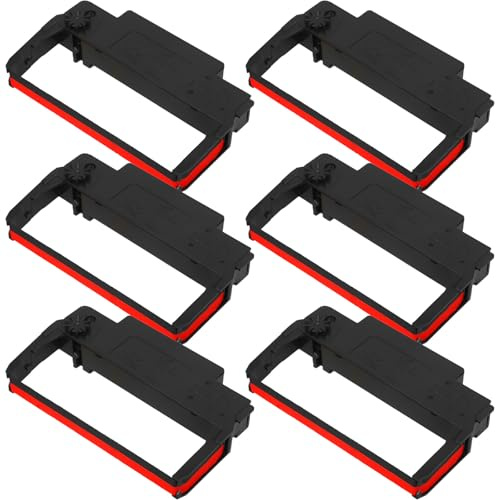 FONDOTIN 6 Stück Farbbandhalter für Nadeldrucker Kunststoff Farbbandkassette Schwarz Rot Kompatibel mit Kassendruckern Tm u220 U230 U210 U300c Professioneller Farbbandwechsel