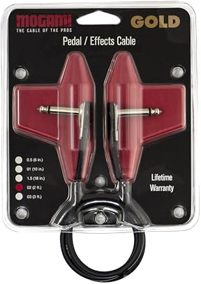 Mogami Gold Pedal SLP Patch Cable – Super Low Profile 90° Right Angle Guitar Effects Cable, Noise-Free, OFC Core 24 Inches