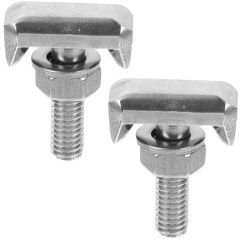 HONMEET Tornillos y Tuercas en T para Coche, Pernos de Acero Inoxidable 304, Color Negro, 2 Piezas, Terminales para Cables de Batería, Accesorios Resistentes y Anticorrosión