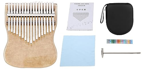 Daumenklavier mit 17 Tasten und Stimmhammer, Mini-Kalimba-Musikinstrumente, Fingerklavier Geschenke für Kinder, Erwachsene und Anfänger