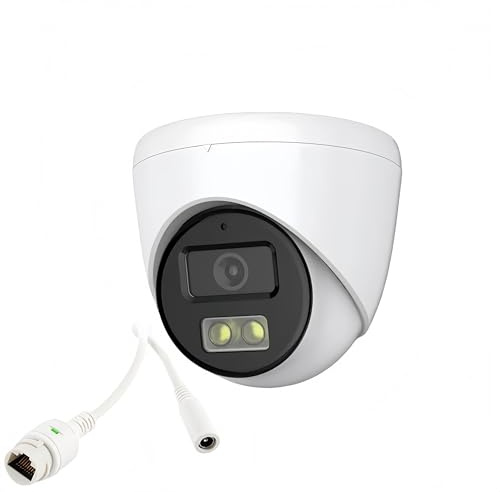 PUSOKEI 5MP PoE IP Dome-kamera, Inbyggd Mikrofon, Dubbel LED-ljus, H.265, WDR, 2,8 Mm Lins, Vidvinkel, Trådbunden Säkerhetskamera Inomhus Utomhus