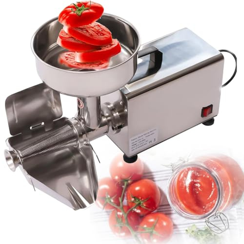Colino elettrico per pomodoro, 450 W 304 in acciaio inox, grande imbuto, motore in rame da 50 a 60 kg/h, filtro alimentare e macchina per salse per salsa di pomodoro