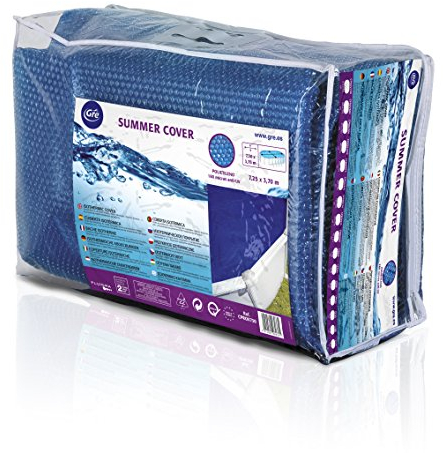 GRE CPROV730 - Bâche d'été pour piscines ovales de 730x375cm, épaisseur 180µ, Couleur Bleue