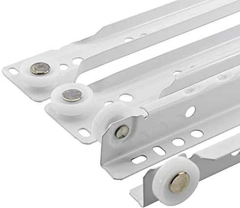 Mprofi MT® Guide per Cassetti-Guide per Cassetti Estrazione Parziale-Binari per Cassetti Scorrevoli-Guide per Cassetti a Scorrimento Morbido-Bianco (2, 350mm)