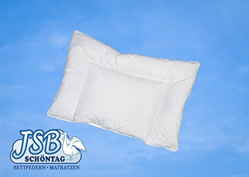 Baby-Flachkissen, silberweiße neue Deutsche Daunen 100% Daunen Garnatiert keine Lebendrupf, waschbar 60°, 40 x 60 cm