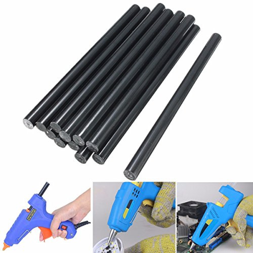 Werse 12 Stücke 11mm x 190mm Heißkleber Sticks Crafting Modelle Schwarz Kunststoff