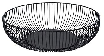 FJROnline Fruit Basket - Creative Minimalist Housewares Metal Iron Fruit Bowls Black (Large)