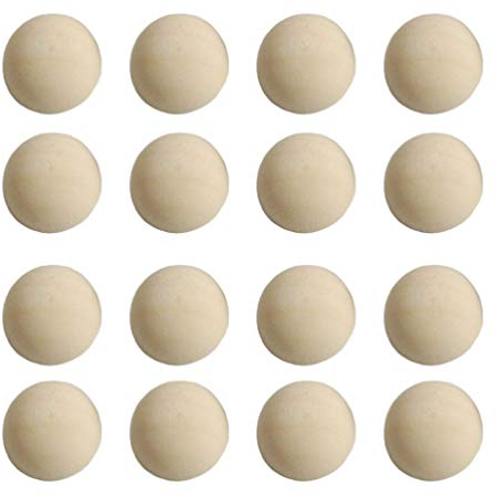 Healifty 50pcs Unvollendete Holz 25MM Halbkugel DIY Handwerk Basteln Dekoration Spielzeug