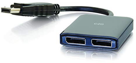 C2G DisplayPort™ 1.2 to Dual DisplayPort™ MST Hub 4K Doppelmonitor MST Hub, Mini DP Multi-Stream Transport (MST), schwarz, 84291