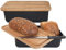 Gadgy Panera de Bambú | Fibra de bambú negro y tapa de bambú sólido | Incluyendo tabla de cortar | Caja de almacenamiento hermética para el pan fresco | Sin BPA | 36 x 19.5 x 11.5 cm