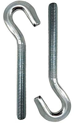 DOJA Industrial | Gancho con Rosca | M10 x 73 | PACK 10 | Acero Forjado | Ganchos de Techo y Pared con Tornillo | Ganchos Atornillables | Taco con Gancho | Gancho de perno | Tornillos para colgar