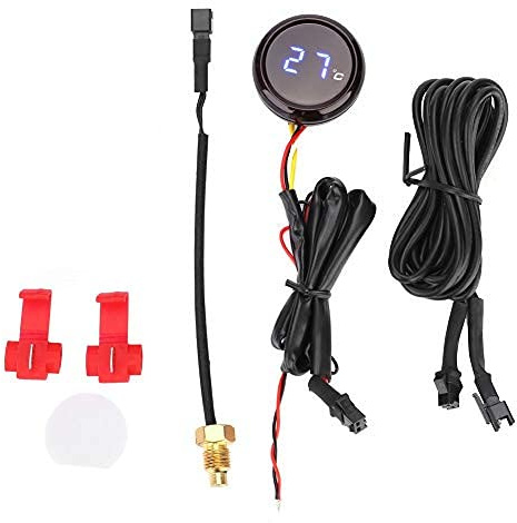 EVGATSAUTO Motorcykeltermometer, digital termometer Vattentemperaturmätare (blå)