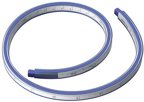Alco-Albert 1462 – kurvlinjal 50 cm, med centimeter och milimetskala, flexibel, blå, 1 st