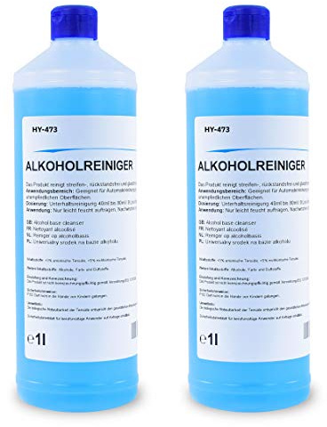 Hypafol Alkoholreiniger 2x1l – Premium Flächen-, Boden- & Glasreiniger I Effizientes Reinigungsmittel Konzentrat I Rückstands- & streifenfreier Reiniger in Lebensmittelverarbeitung I Glänzender Finish