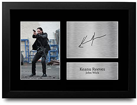 HWC Trading John Wick Keanu Reeves gedrucktes signiertes Autogrammbild A4 gerahmt - Film-Fans