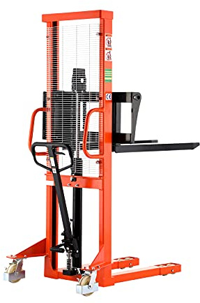 Tory Carrier Material Lift, Manual Pallet Stacker 2200 lbs Capacity, 63” Lifting Height Hydraulic Truck with Adjustable Forks Suitable for Open Bottom Pallets