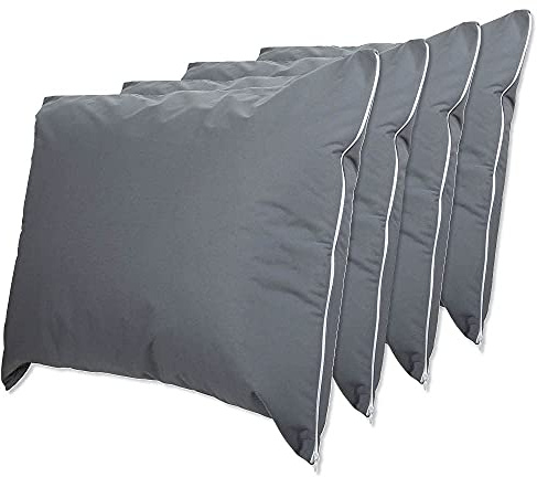 ForPro Professional Collection - Protectores de Almohada Impermeables, tamaño estándar con Cierre, Color Gris frío, 4 Unidades