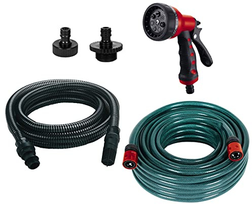 Originale Einhell Set di accessori per pompe di superficie (7 pezzi, accessori per lato aspirazione e scarico, incl. tubo per acqua, unità di aspirazione, 2 adattatori, lancia da giardino)