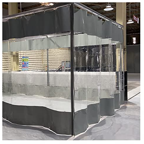 CLXRZM Transparente Vorhang Wasserdichter, 0.6mm PVC Wasserdicht Winddicht Vorhänge, Vinyl Plane Trennvorhang mit Ösen für Draussen Garage Terrassen Garten, H300 x B200 cm