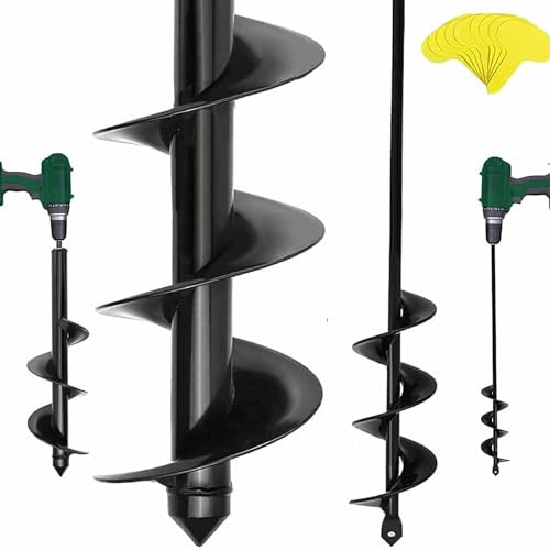 Garden Auger Drill Bit - 4x42+9x40cm Spiral Planting Auger for Hex Driver Drill, Garden Post Hole Digger for Planting Bulbs Seedlings