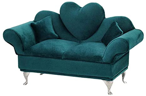 MagiDeal Miniatur Puppen Zubehör, Schmuckschatulle, Organizer, Möbel, Ornamente, Aufbewahrungsbox, Schlafzimmer, Dekoration, Schmuck, Aufbewahrungsbox für Hals, Doppelsofa 2
