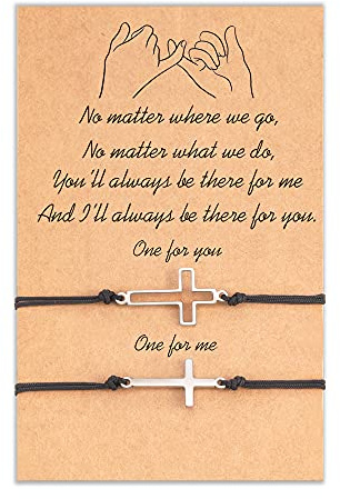 Tarsus Cross Matching Bracelets For 2 Friends Couple Sisters BFF Friendship Bracelets Couples Gifts Best Friend Jewelry Gifts