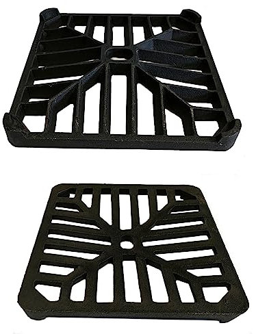 Future Build Supplies Ltd 6 x 6 152mm x 152mm 9mm Thick Square Cast Iron Gully Grid/Grate Heavy Duty Drain Cover Black Satin Finish