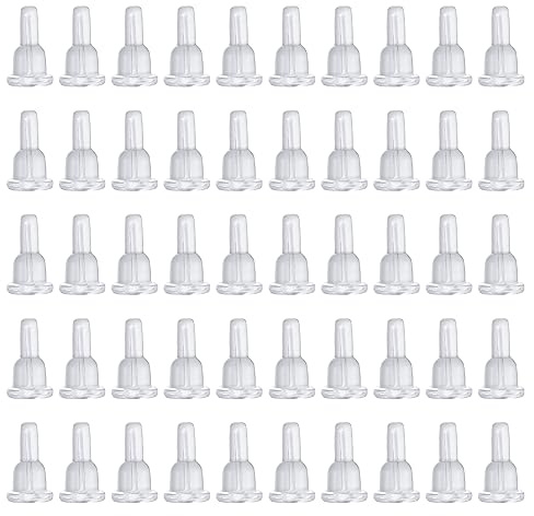 50 Piezas Tuercas Pendientes Silicona, Tuercas para Pendientes Suaves Topes para Aretes Cierres para Pendientes Respaldos para Aretes Reemplazos para Estabilizar Ganchos para Aretes Pernos Aros