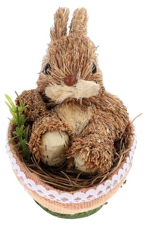 Alipis Strohkaninchen Ornament Osterfest Gewebter Hase Ostern Gewebter Hase Osterhase Aus Stroh Geflochten Gewebtes Häschen-Ei-dekor Gewebte Häschenverzierung Tier Kind Willkommen