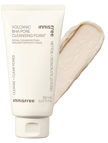 INNISFREE Volcanic BHA - Espuma limpiadora de poros, limpiador facial suave y profundo con madecassoside calmante, para piel grasa y control de poros, 150 ml
