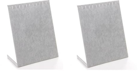 Acrylic 2 Confezioni Espositore per Collane,display per collane, display per collane, display per gioielli a forma di L, elegante espositore da tavolo per (grigio)