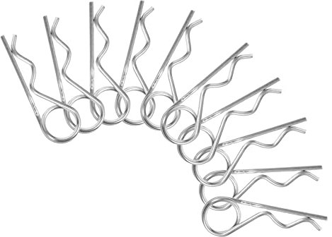Housoutil Goupille R Double Anneau en Acier à Ressort, 10pcs, Résistance la Corrosion, Portable, pour Usage Automobile et Machinerie