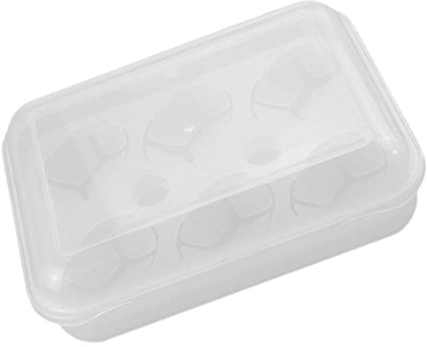 HOMSFOU Tragbare Eieraufbewahrungsbox mit 6 Fächern Wiederverwendbarer Kunststoff Platzsparend Sicher Verschlossen für Picknick und Küche | Kühlschrank und Camping, Transparente Ausführung, 6-fach Eieraufbewahrung