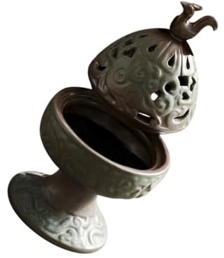 ORFOFE Retro Keramischer Räuchergefäß Im Hollow Design Für Zuhause Antikes Censer Ornament Für Meditation Yoga Und Entspannung Im Büro Und
