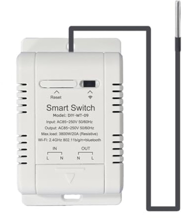 Suoumwa WiFi-Temperaturschalter mit 2M-Sensor Smart WiFi 20A Thermostat-Temperaturschalter Unterstützt Sprachsteuerung