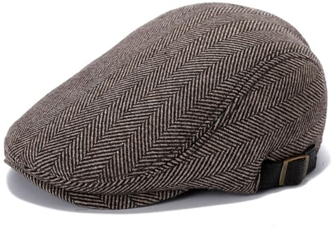 SAKTHIVEL Schiebermütze Herren Schirmmütze Flatcap Driving Cabbie Hat | Polyester-Wollmischung, weich und warm, Vintage-Optik, ideal für Alltag und Freizeit