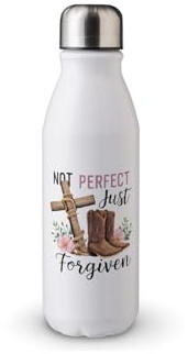 MAXIKIWI - Single Wall Water Drinking Bottle with Screw Cap, Non Insulated Lightweight Aluminium, BPA Free, Leak-Proof - Christian Floral 1525293-500ml