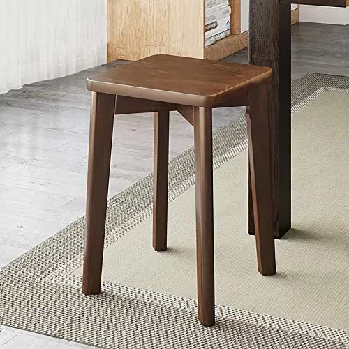 LMHAUSS Holz-Küchenhocker mit weichem Kissen, stapelbare Bauernstühle, rückenfreie Thekenhocker – moderner Esszimmerhocker für Kücheninsel, Bar – 31 x 31 x 45 cm – Barhocker in Thekenhöhe Vigorous